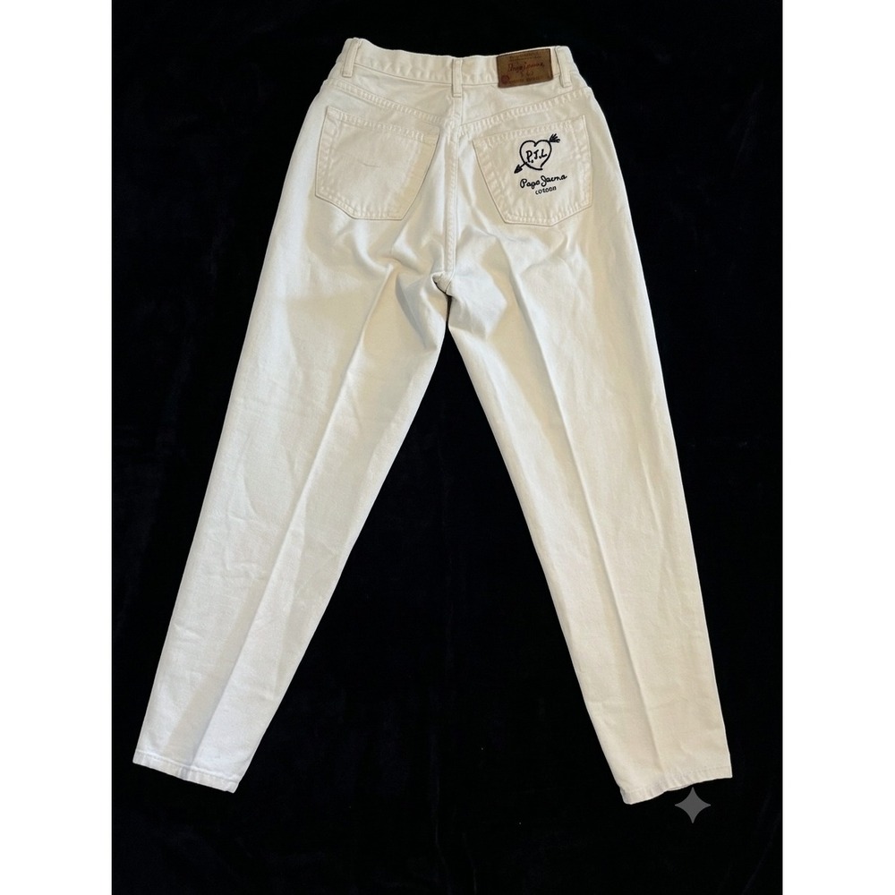 Vintage Pepe Jeans London White MADE IN USA Denim High Waist Straight Leg 30x31